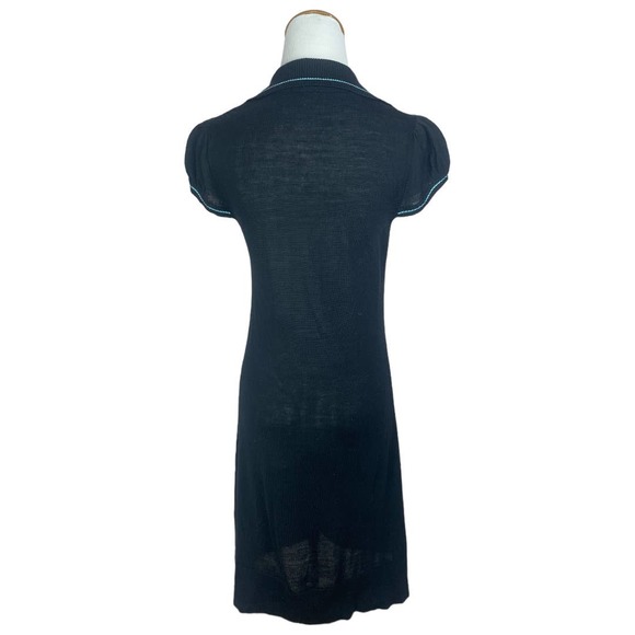 Free People Short Sleeve Collared Navy Sweater Dress Size large - Picture 2 of 6